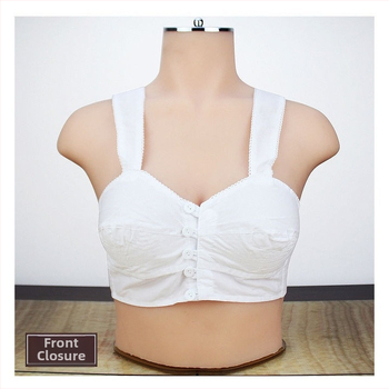 Pamukasti grudnjak s punim košaricama, bočno kopčanje, ultra-tanki oblik košarica, fiksne dvostruke naramenice