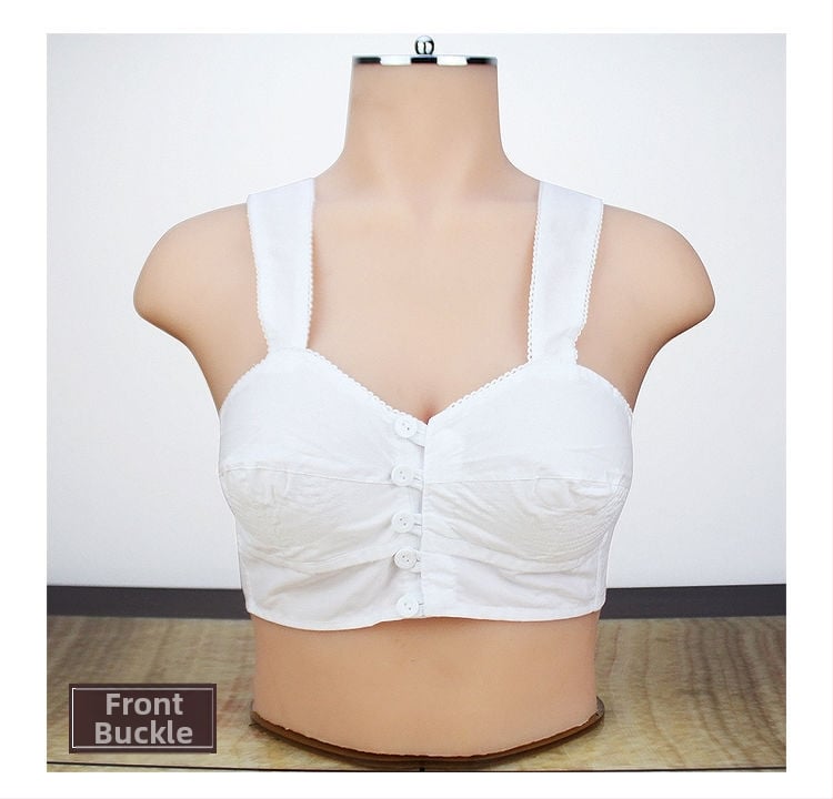 Pamukasti grudnjak s punim košaricama, bočno kopčanje, ultra-tanki oblik košarica, fiksne dvostruke naramenice