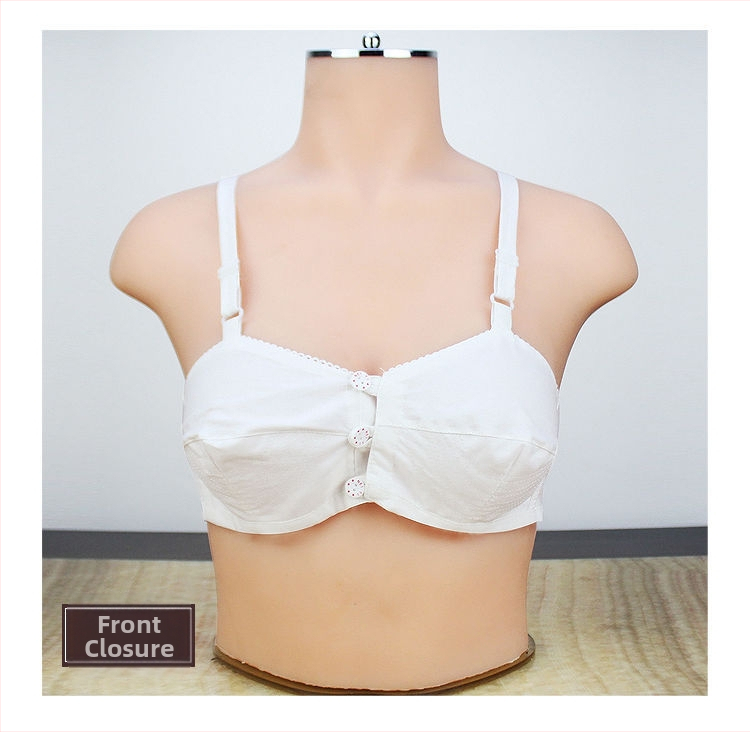 Pamukasti grudnjak s punim košaricama, bočno kopčanje, ultra-tanki oblik košarica, fiksne dvostruke naramenice