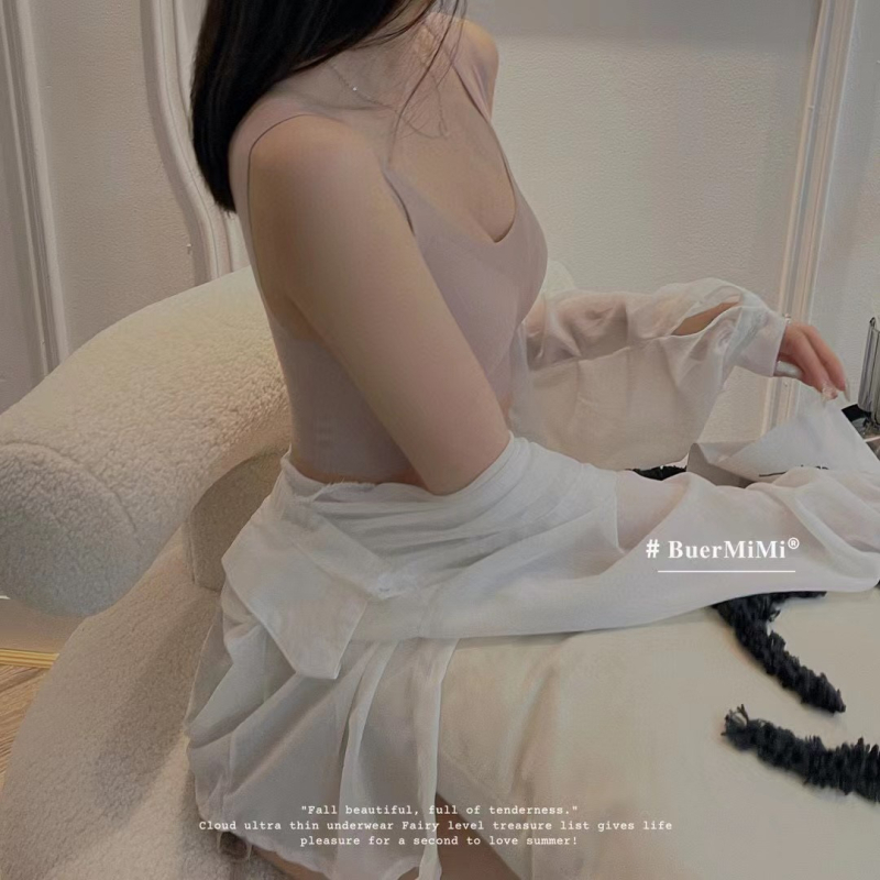 Bežični latex grudnjak za žene – ultra-tanki rashladni materijal oblaka leda, 3/4 košarica s tankim oblikovanim košaricama, fiksne dvostruke naramenice, za spavanje i sport