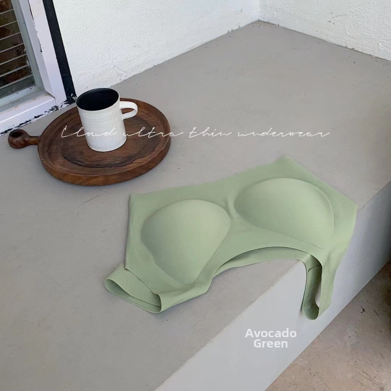 Bežični latex grudnjak za žene – ultra-tanki rashladni materijal oblaka leda, 3/4 košarica s tankim oblikovanim košaricama, fiksne dvostruke naramenice, za spavanje i sport