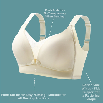 Trudnički i dojenje grudnjak s čipkom, tanke oblikovane košarice, fiksni dvostruki naramenice, za sve faze, 70–80% najlon