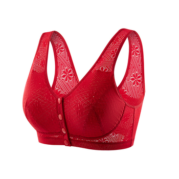 Grudnjak bez žice, s prednjim zatvaranjem, punih košarica, najlon tkanina s pamukom podlogom