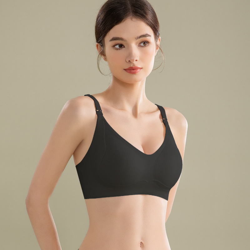 Szoptatós melltartó – antibakteriális nejlon anyag, acélgyűrű nélkül, anti-sagging, hátul négy sor kapoccsal, lélegző