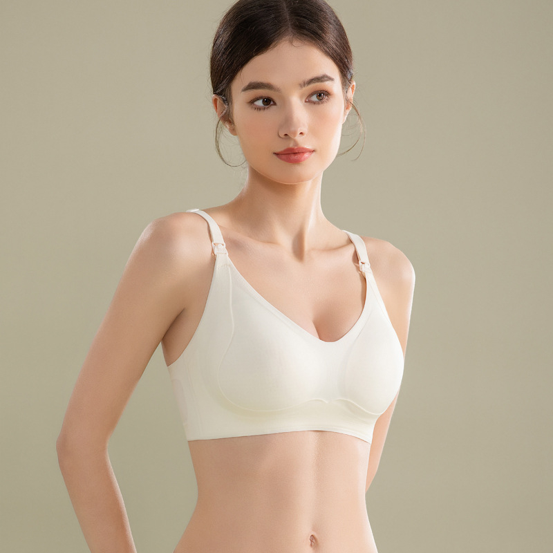 Szoptatós melltartó – antibakteriális nejlon anyag, acélgyűrű nélkül, anti-sagging, hátul négy sor kapoccsal, lélegző