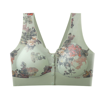 Sutien din plasă fără sârmă, cupă completă, respirabil, push-up, bretele fixe