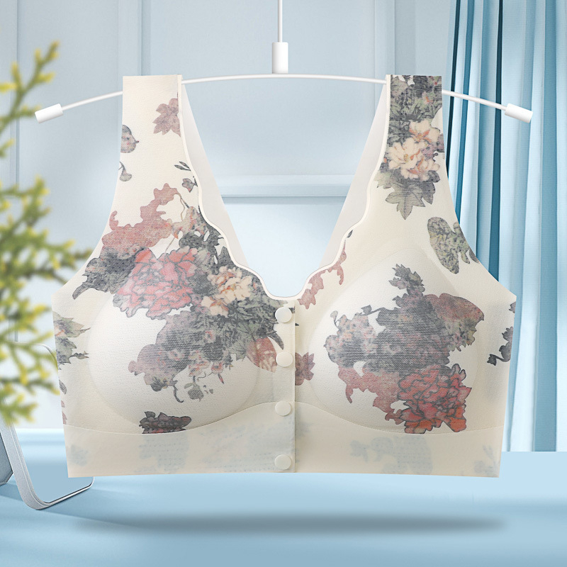 Sutien din plasă fără sârmă, cupă completă, respirabil, push-up, bretele fixe