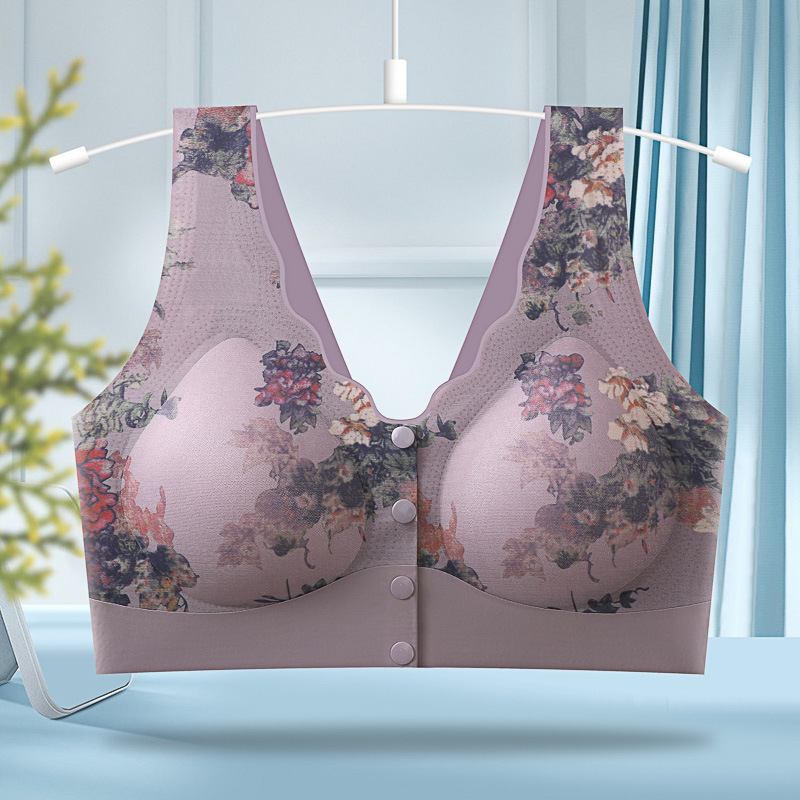Sutien din plasă fără sârmă, cupă completă, respirabil, push-up, bretele fixe