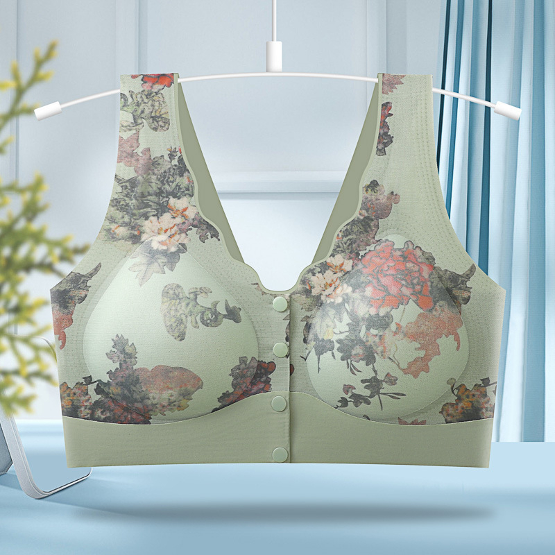 Sutien din plasă fără sârmă, cupă completă, respirabil, push-up, bretele fixe