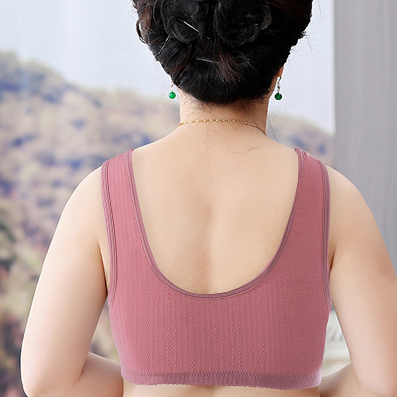 Sutien za dojenje u vestnom stilu, pamuk jacquard, prednje kopče, pune šalice, čvrste dvostruke naramenice