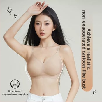 Спортен сутиен безшевен, с пълна чашка, найлонова материя с подплата от спандекс 30–50%, задно закопчаване с четири реда катарами, фиксирани двойни презрамки