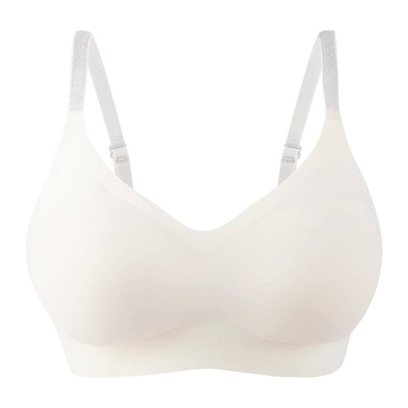 Спортен сутиен безшевен, с пълна чашка, найлонова материя с подплата от спандекс 30–50%, задно закопчаване с четири реда катарами, фиксирани двойни презрамки