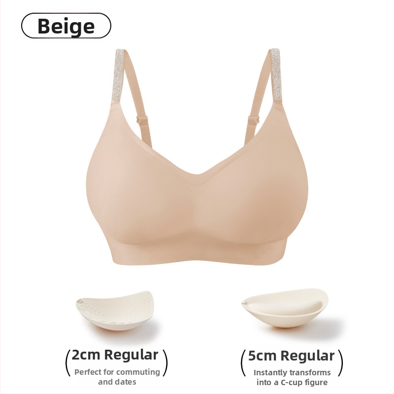 Спортен сутиен безшевен, с пълна чашка, найлонова материя с подплата от спандекс 30–50%, задно закопчаване с четири реда катарами, фиксирани двойни презрамки