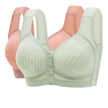 Sutien tip vest din bumbac, cu cupă completă, închidere frontală, respirabil și push-up (bumbac • cupă completă • închidere frontală • respirabil • push-up)