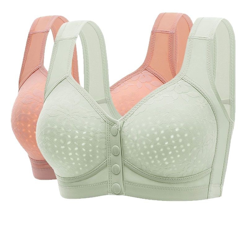 Sutien tip vest din bumbac, cu cupă completă, închidere frontală, respirabil și push-up (bumbac • cupă completă • închidere frontală • respirabil • push-up)