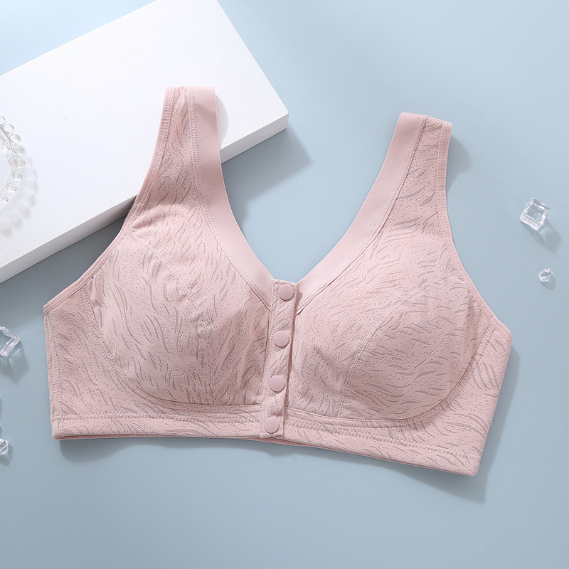 Bez žice grudnjak u prsluka s prednjim zatvaranjem, puna šalice, tanke oblikovane šalice od spužve, prozračna najlon tkanina s podstavom od pamuka
