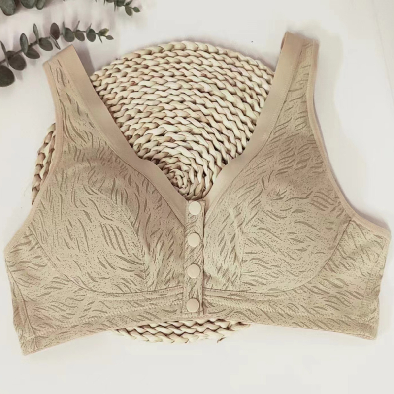 Bez žice grudnjak u prsluka s prednjim zatvaranjem, puna šalice, tanke oblikovane šalice od spužve, prozračna najlon tkanina s podstavom od pamuka