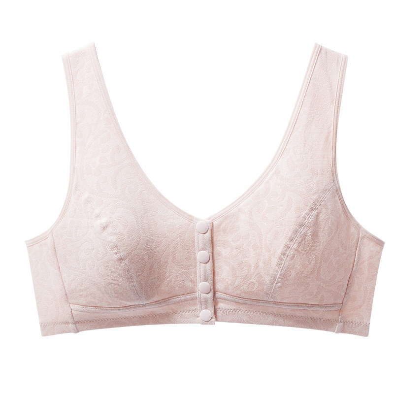 Grudnjak s prednjim zatvaračem, bez žice, za zrelu ženu, 3/4 košarica, tanko oblikovana cup, vest stil, prozračan i nježan prema koži, poliester-bavla materijal