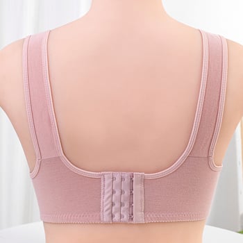 Plus-size grudnjak bez kostiju, prozračan i udoban za žene srednje dobi – košarica 3/4, oblikovana cupa s tankim gornjim dijelom i debelim donjim dijelom, čvrste dvostruke naramenice, stražnji zatvarač s četiri reda kukica, poliester