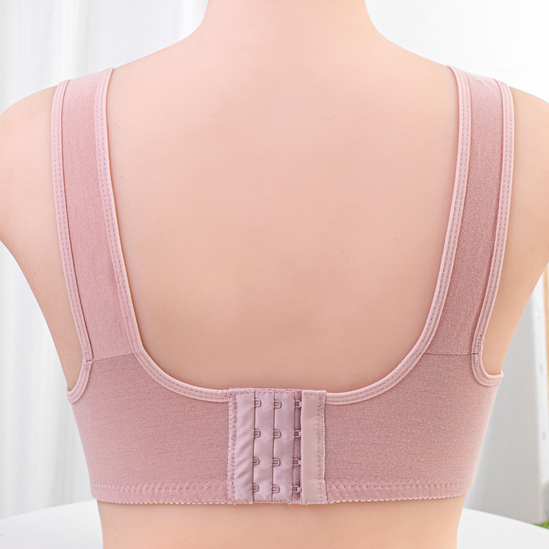 Plus-size grudnjak bez kostiju, prozračan i udoban za žene srednje dobi – košarica 3/4, oblikovana cupa s tankim gornjim dijelom i debelim donjim dijelom, čvrste dvostruke naramenice, stražnji zatvarač s četiri reda kukica, poliester