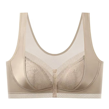 Vezeték nélküli melltartó elől záródó, hálós anyagú nylon, teljes kosár, lélegző