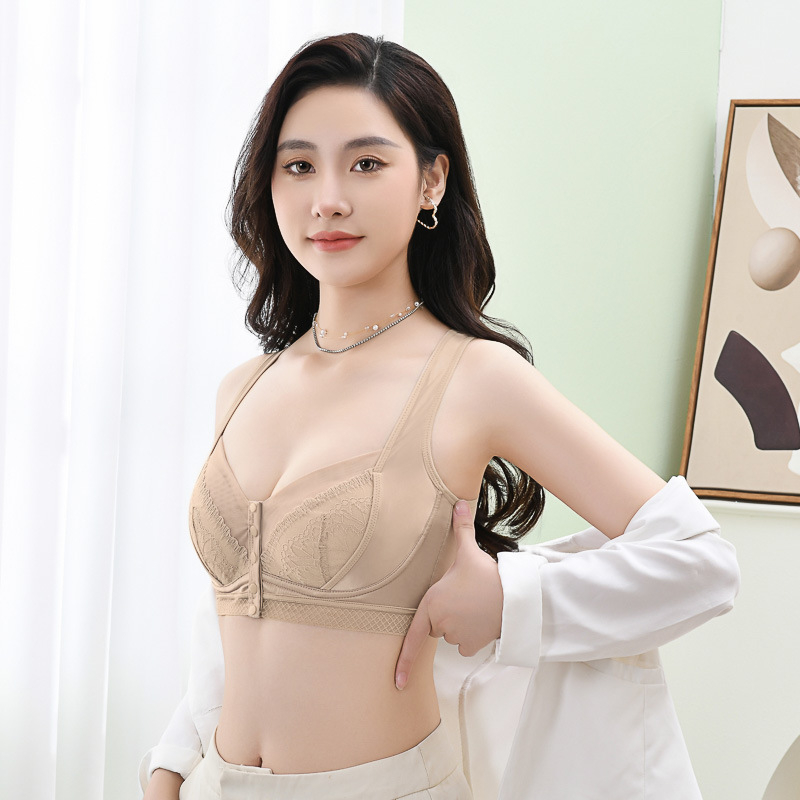 Vezeték nélküli melltartó elől záródó, hálós anyagú nylon, teljes kosár, lélegző