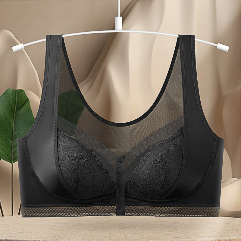 Vezeték nélküli melltartó elől záródó, hálós anyagú nylon, teljes kosár, lélegző