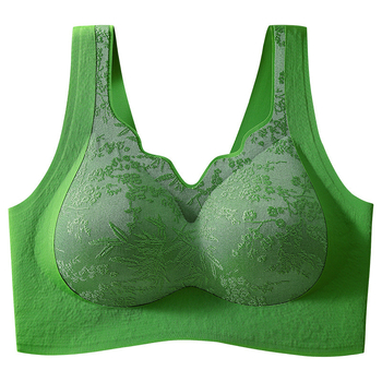 Sutien u stilu majice-vest, reljefni žakard, 3/4 košarica, najlon s podlogom spandexa, fiksne dvostruke naramenice, prednje kopčanje, prozračan i podržavajući