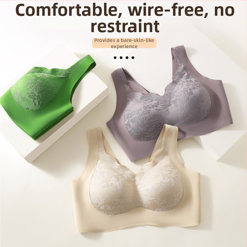 Sutien u stilu majice-vest, reljefni žakard, 3/4 košarica, najlon s podlogom spandexa, fiksne dvostruke naramenice, prednje kopčanje, prozračan i podržavajući