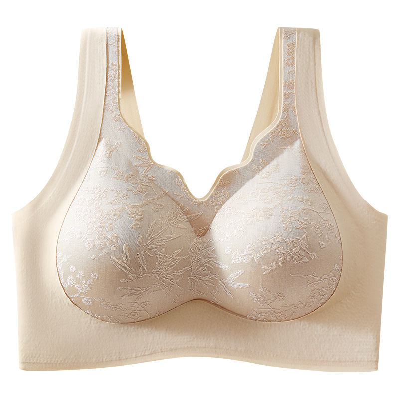 Sutien u stilu majice-vest, reljefni žakard, 3/4 košarica, najlon s podlogom spandexa, fiksne dvostruke naramenice, prednje kopčanje, prozračan i podržavajući