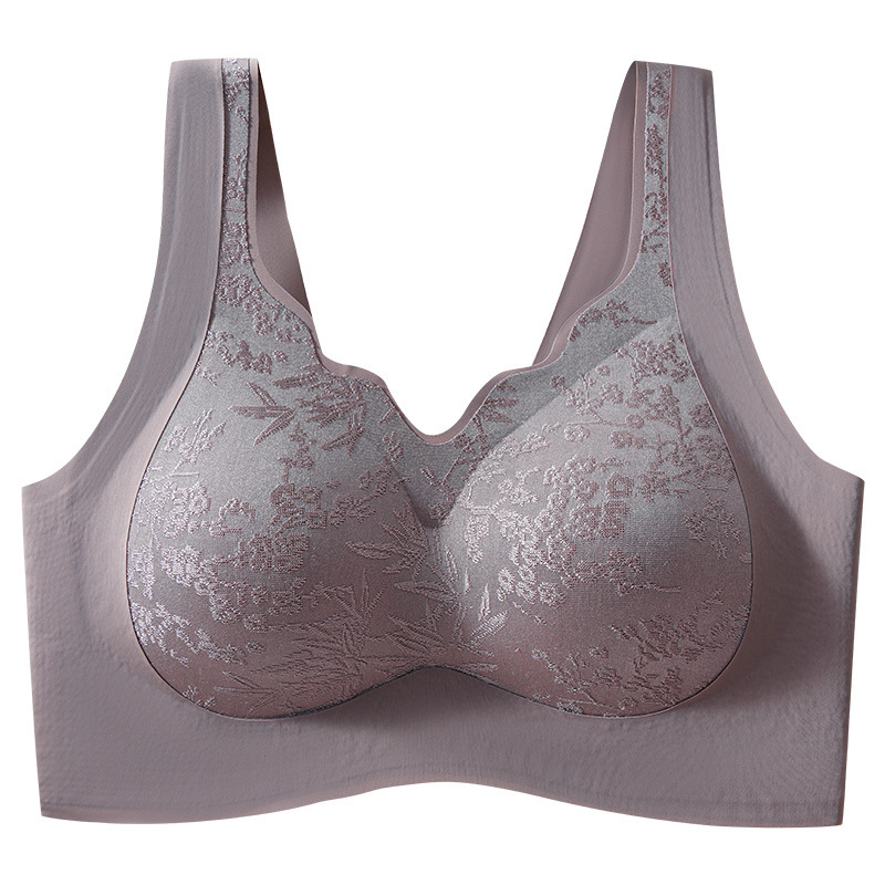 Sutien u stilu majice-vest, reljefni žakard, 3/4 košarica, najlon s podlogom spandexa, fiksne dvostruke naramenice, prednje kopčanje, prozračan i podržavajući