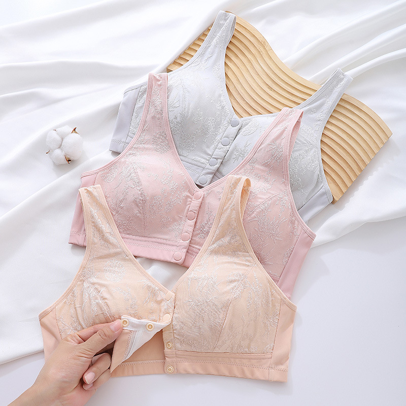 Podrška za zrelije žene u stilu veste, prednje kopčanje, puna čašica, tanke oblikovane čašice, Nylon-Spandex 88/12 s pamukom podstavom, prozračna i upija vlagu, sve sezone