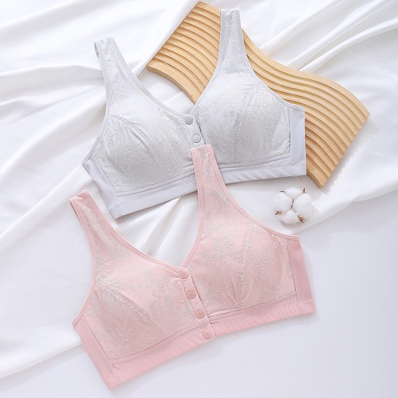 Podrška za zrelije žene u stilu veste, prednje kopčanje, puna čašica, tanke oblikovane čašice, Nylon-Spandex 88/12 s pamukom podstavom, prozračna i upija vlagu, sve sezone