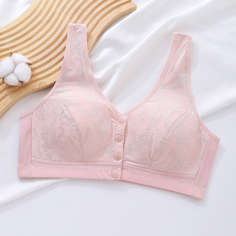 Podrška za zrelije žene u stilu veste, prednje kopčanje, puna čašica, tanke oblikovane čašice, Nylon-Spandex 88/12 s pamukom podstavom, prozračna i upija vlagu, sve sezone