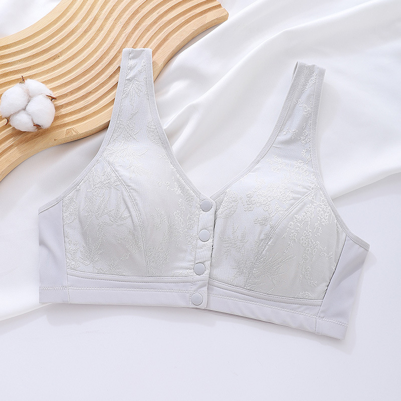 Podrška za zrelije žene u stilu veste, prednje kopčanje, puna čašica, tanke oblikovane čašice, Nylon-Spandex 88/12 s pamukom podstavom, prozračna i upija vlagu, sve sezone