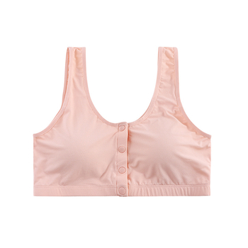 Sutien de alăptare cu închidere frontală, bretele duble fixe, cupă plină, cupă modelată subțire din bumbac, material principal nylon