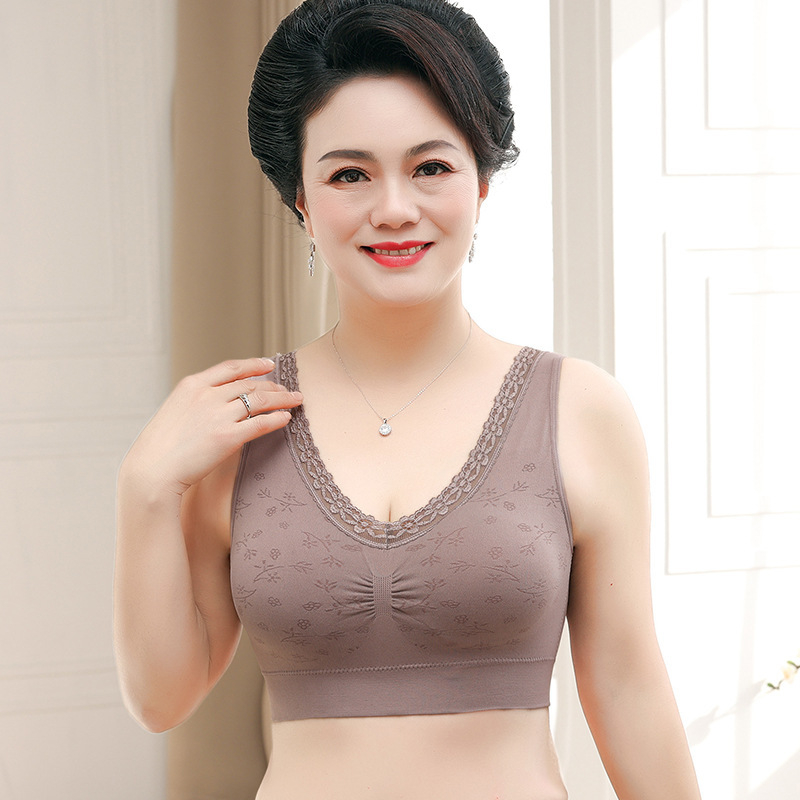 Plus-size bezzkostni push-up grudnjak, u stilu vest, za žene srednje i starije dobi