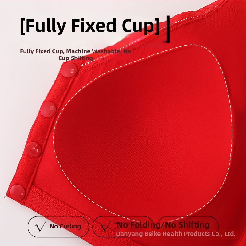 Sutien cu cupă completă, închidere frontală cu cataramă, bretele fixe, material din bumbac, căptușeală din nailon 50–70%, susținere superioară și modelare