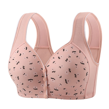 Sutien fără fir cu închidere frontală pentru femei de vârstă mijlocie și în vârstă, cu cupe complete, burete subțire cu formă, bretele fixe, material din nailon respirabil, confort pe tot parcursul anului