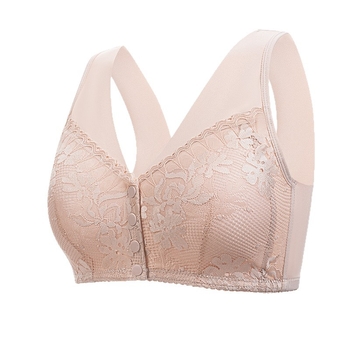 Bežični grudnjak s prednjim zatvaranjem, bez žice, prozračni poliester, pune košarice, fiksne dvostruke naramenice