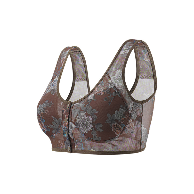 Sutien s prednjim zatvaranjem, čipka, bez čeličnih obruča, tanak, bez šavova, velika veličina, košarica 3/4, vest-stil