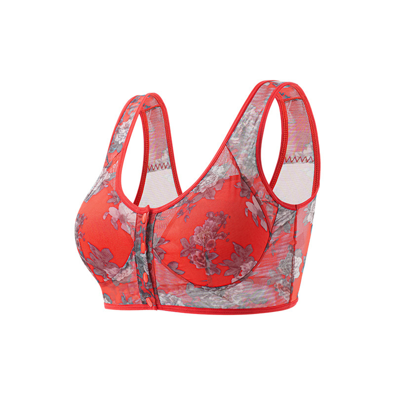 Sutien s prednjim zatvaranjem, čipka, bez čeličnih obruča, tanak, bez šavova, velika veličina, košarica 3/4, vest-stil