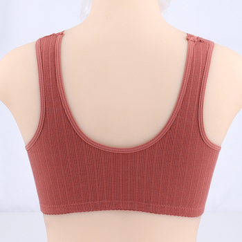 Дамски сутиен без телчета, памук, предно закопчаване, стил жилетка, за средна възраст 40–60 г