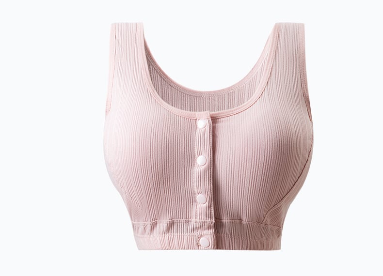 Pamukasti grudnjak u vest-stilu s prednjim kopčanjem, puna čašica, tanak oblikovani košarica, fiksirane dvostruke naramenice, prozračan