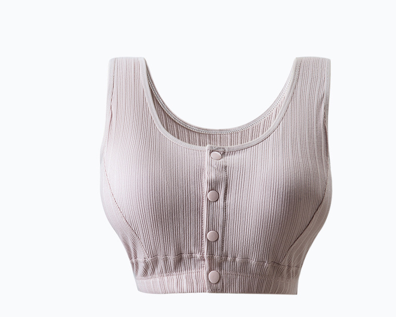 Pamukasti grudnjak u vest-stilu s prednjim kopčanjem, puna čašica, tanak oblikovani košarica, fiksirane dvostruke naramenice, prozračan