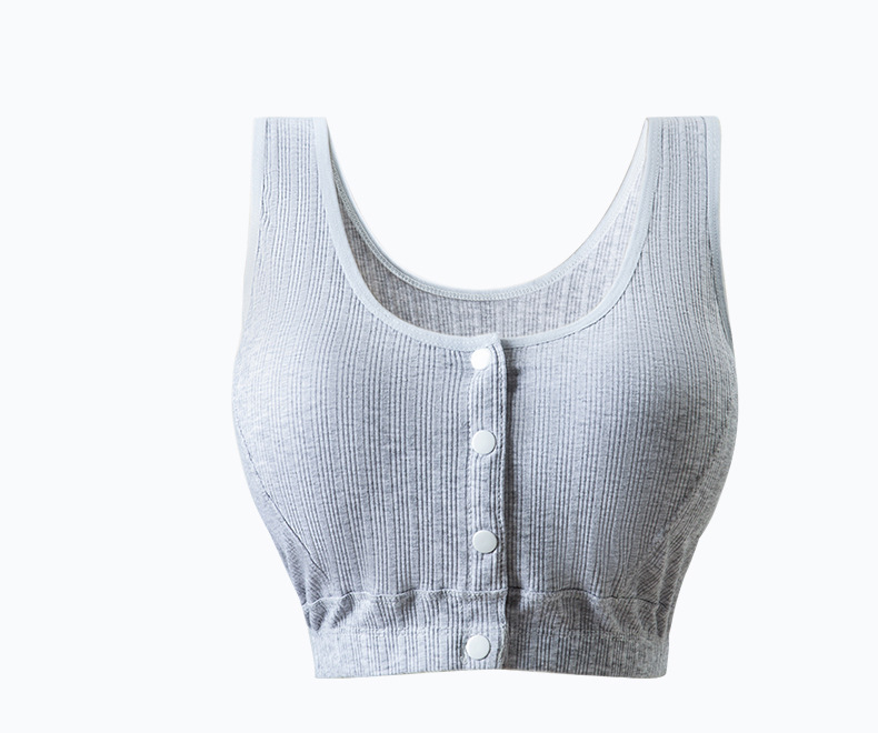 Pamukasti grudnjak u vest-stilu s prednjim kopčanjem, puna čašica, tanak oblikovani košarica, fiksirane dvostruke naramenice, prozračan