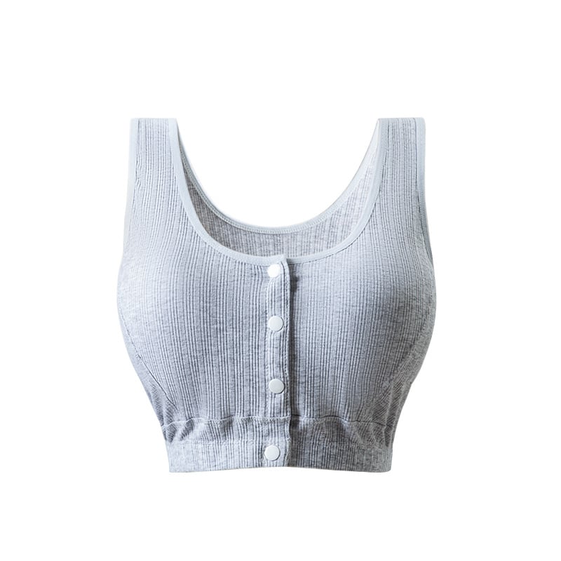 Pamukasti grudnjak u vest-stilu s prednjim kopčanjem, puna čašica, tanak oblikovani košarica, fiksirane dvostruke naramenice, prozračan