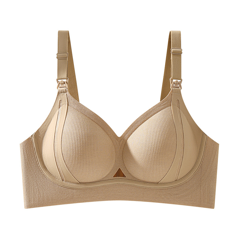 Sutien de alăptare pentru maternitate, bretele fixe, cupe subțiri formate, finisaj lucios, închidere la spate cu patru rânduri de cârlige, material principal viscoză 90–95%