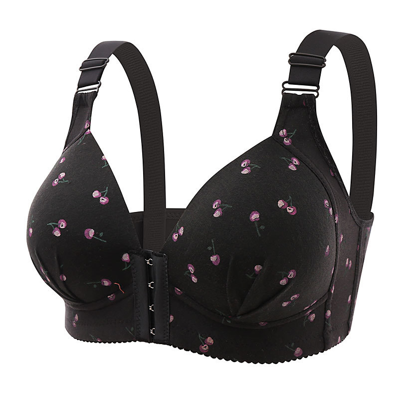 Push-Up grudnjak bez žice, tanko oblikovane košarice, prednje zatvaranje, 3/4 košarice, pamuk 70–80%