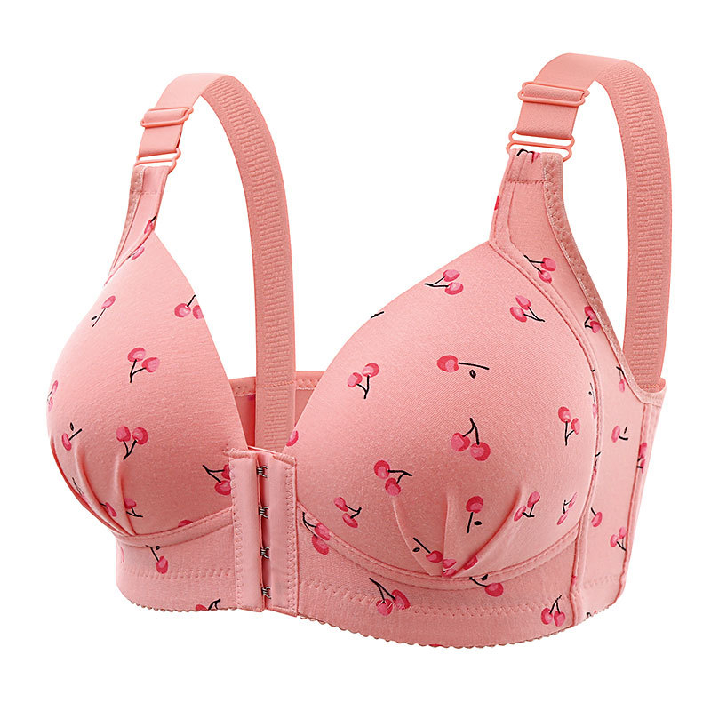 Push-Up grudnjak bez žice, tanko oblikovane košarice, prednje zatvaranje, 3/4 košarice, pamuk 70–80%